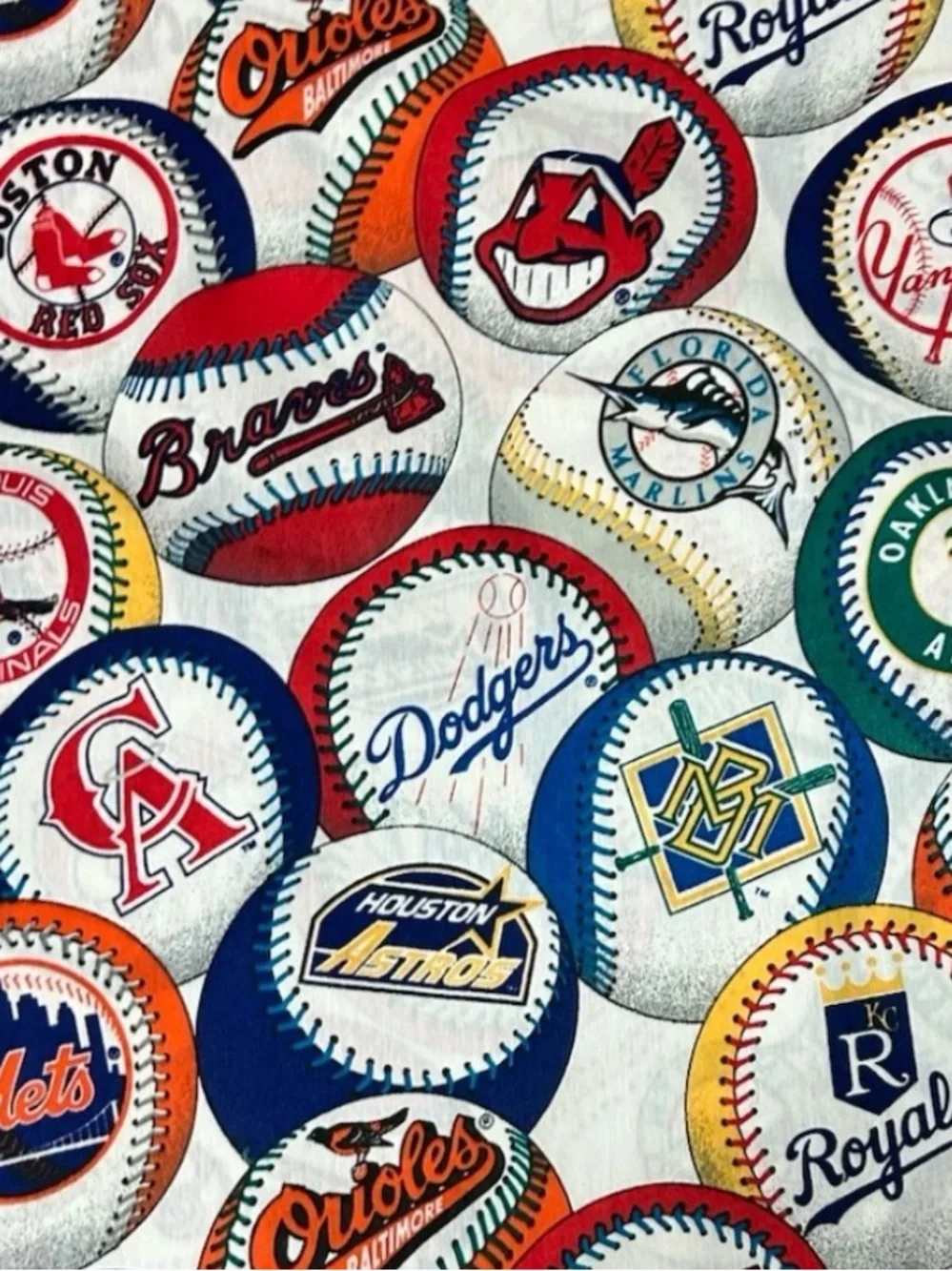 Vtg MLB Team Logo Twin Flat Sheet With tPillowcase 1993 The Bibb Company